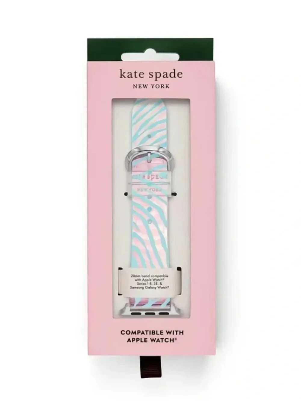 NIB Kate Spade Blue Zebra Apple Watch Samsung Galaxy Watch Band Strap 38/40/41mm